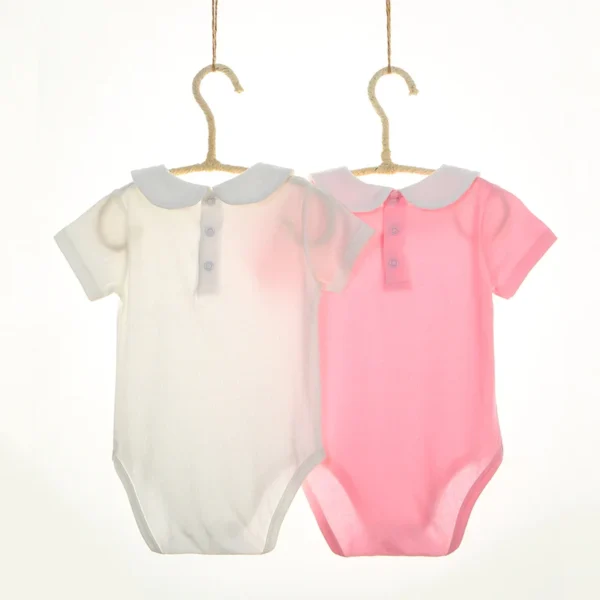 Baby Clothing Newborn Girl Bodysuit Peter Pan Collar Short Sleeve Jumpsuit Kid Summer Thin Clothes Cotton Mesh Pointelle Overall - Imagem 2
