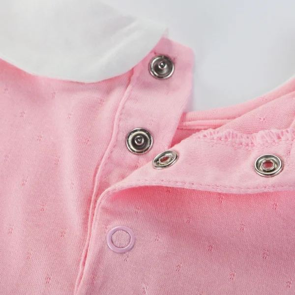 Baby Clothing Newborn Girl Bodysuit Peter Pan Collar Short Sleeve Jumpsuit Kid Summer Thin Clothes Cotton Mesh Pointelle Overall - Imagem 4